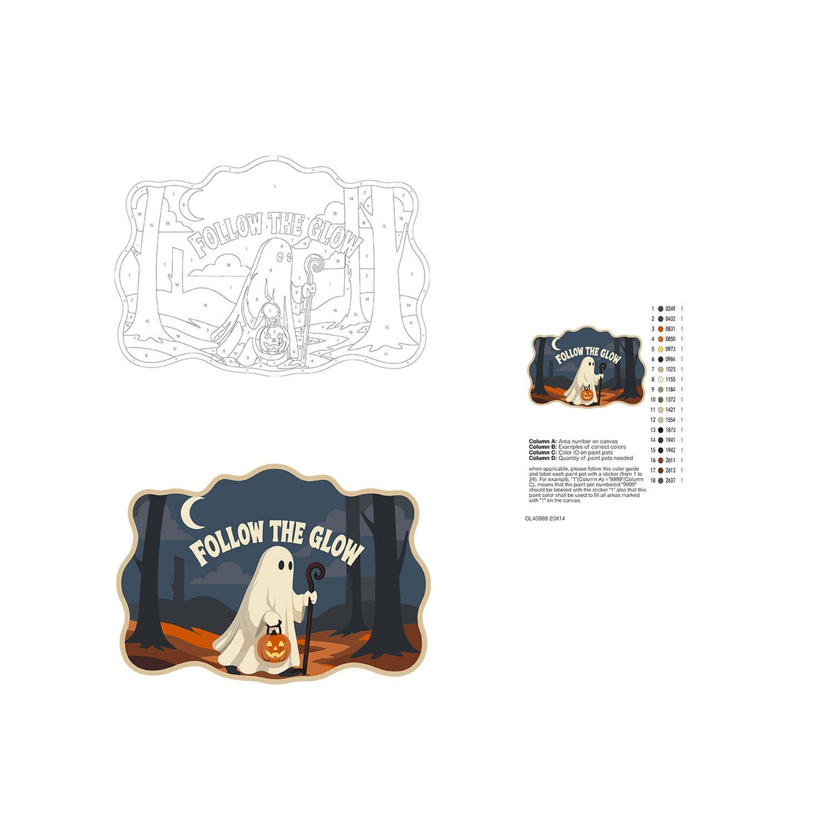 Forest Path Ghost Wanderer paint by numbers hanging sign – image 19