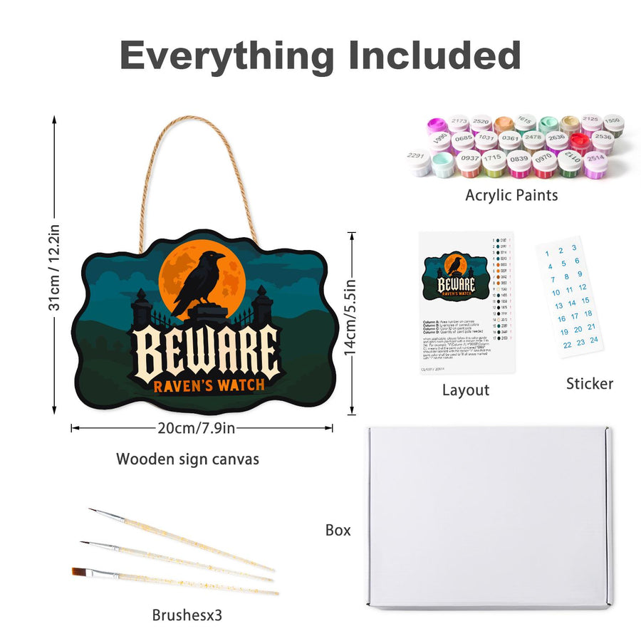 Hanging sign kit contents