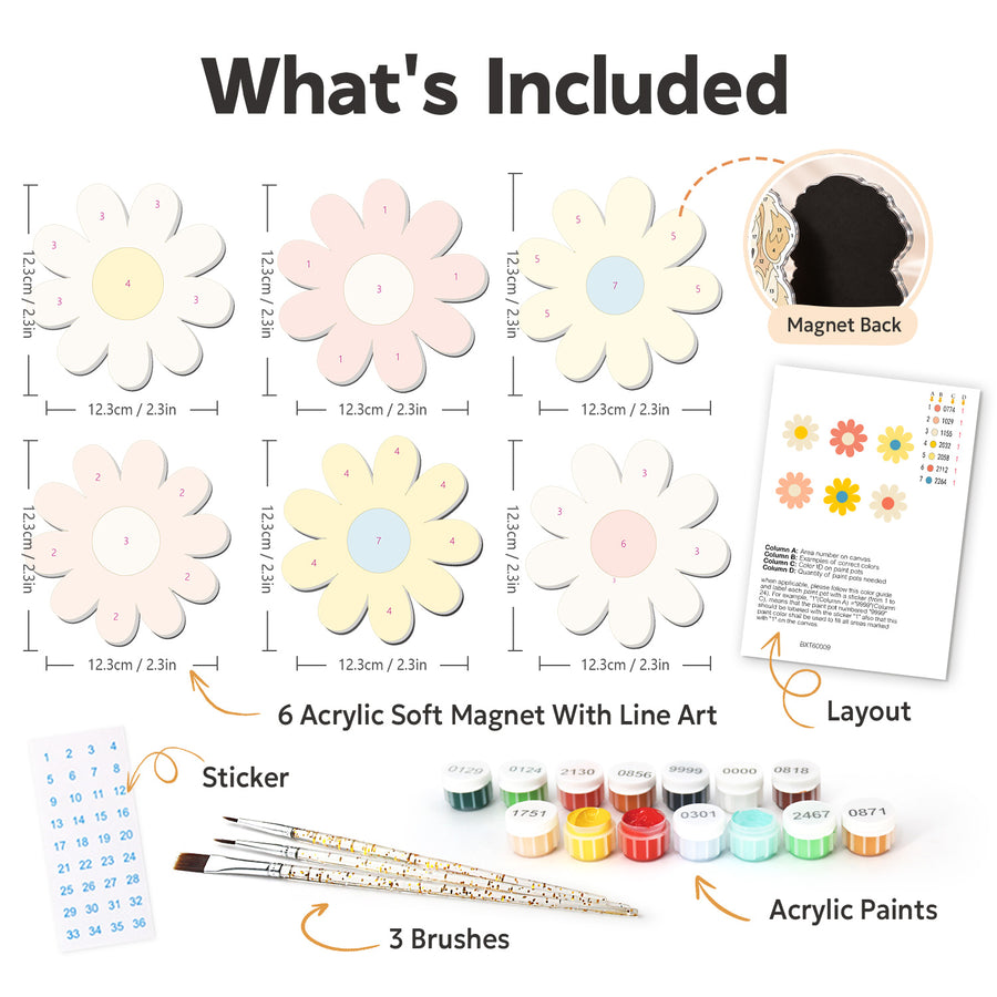 Fridge magnet kit contents