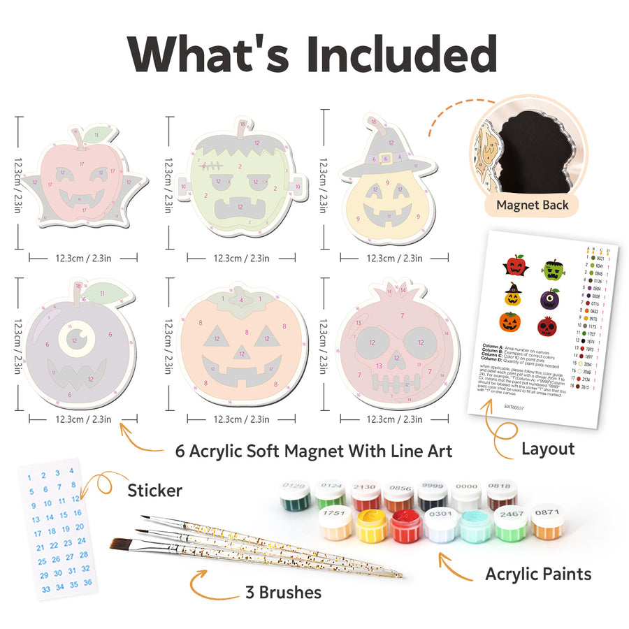 Fridge magnet kit contents