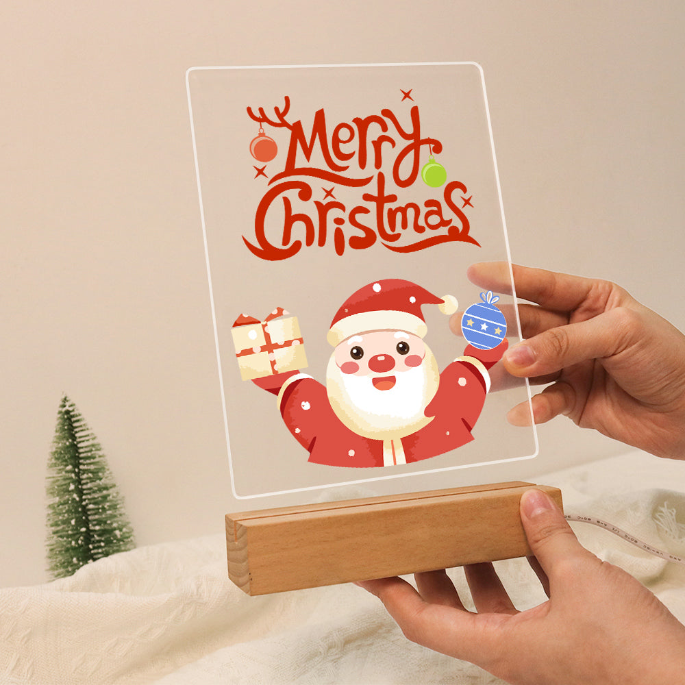 Santa Raising a Gift and Bauble paint by numbers light-up sign – image 15