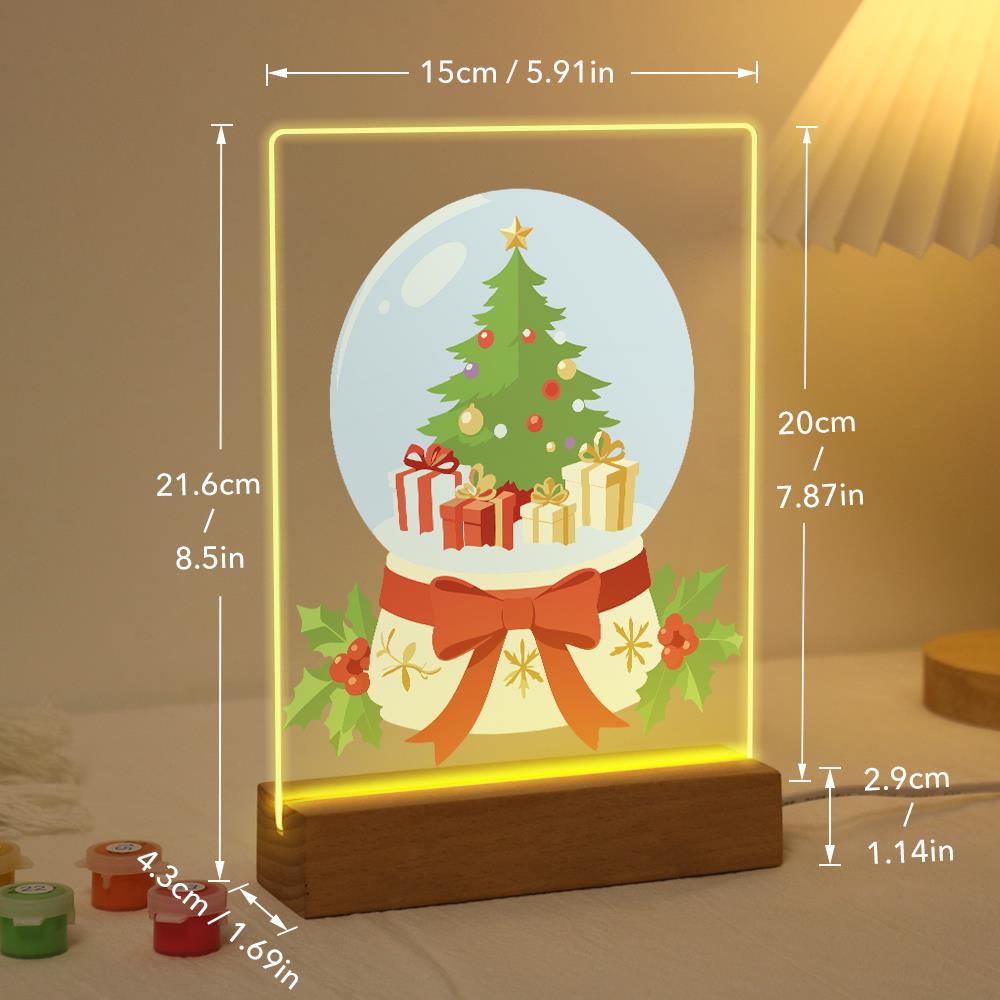 Ribbon-Tied Snow Globe Tree paint by numbers light-up sign – image 21