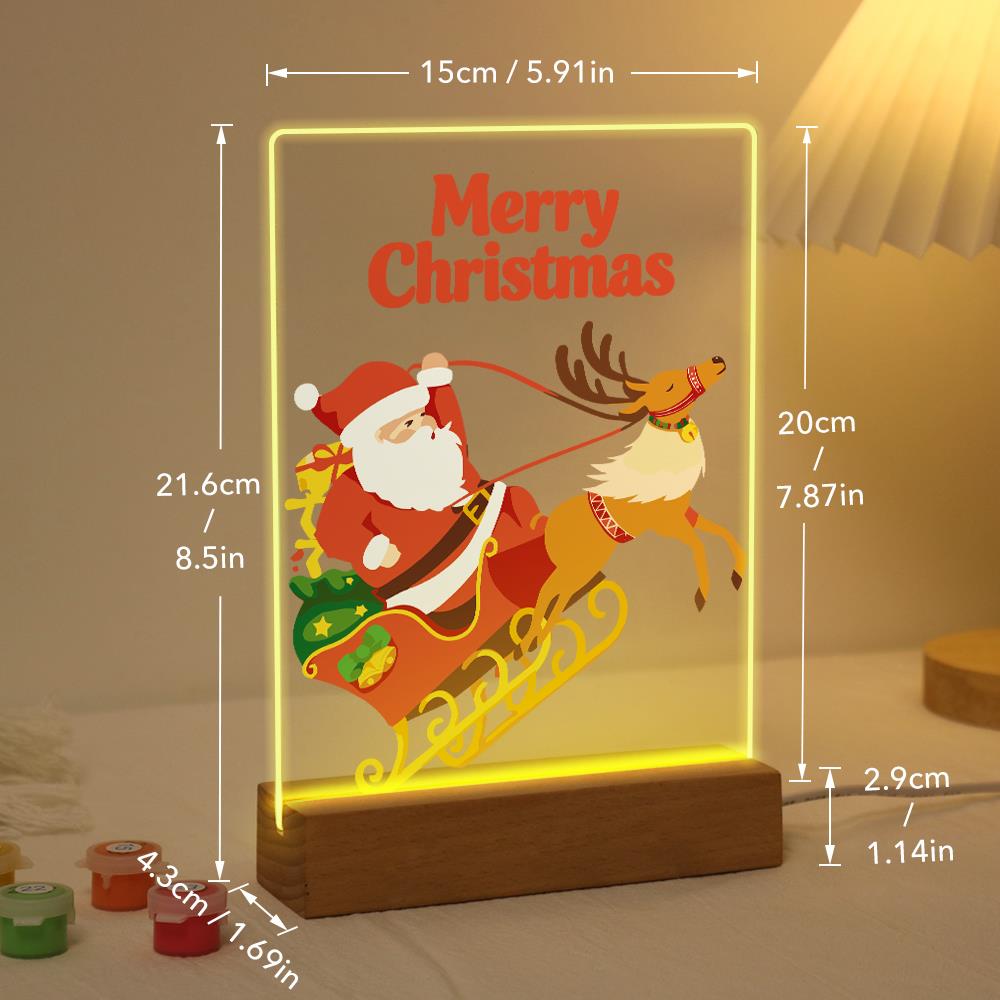 Reindeer Pulling Santa's Sleigh paint by numbers light-up sign – image 21