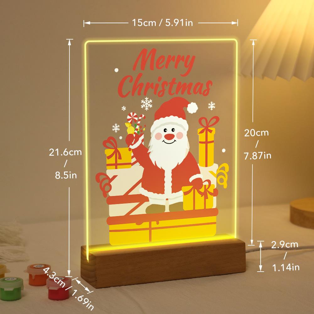 Waving Santa with Stacked Gifts paint by numbers light-up sign – image 21