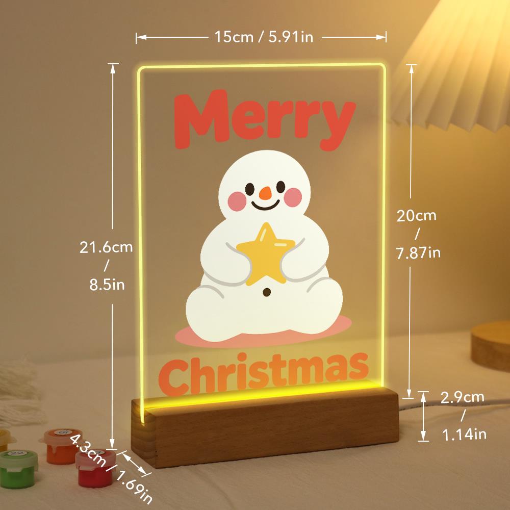 Snowman Hugging a Gold Star paint by numbers light-up sign – image 21