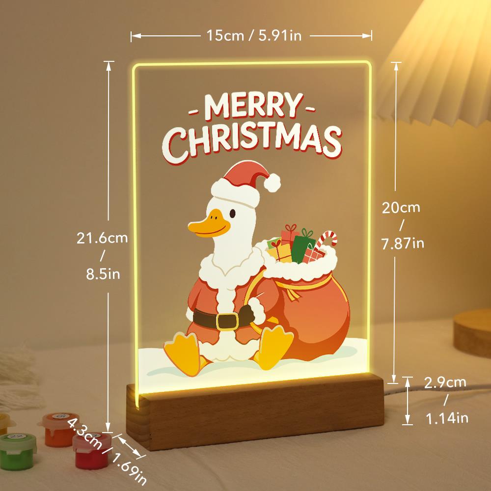 Duck with Santa's Gift Sack paint by numbers light-up sign – image 21