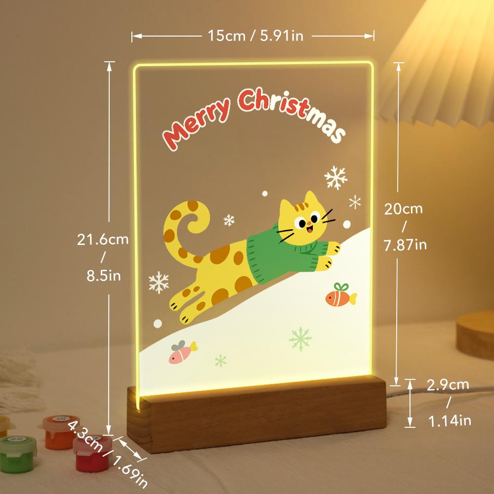 Sweater Cat's Snowy Leap paint by numbers light-up sign – image 21