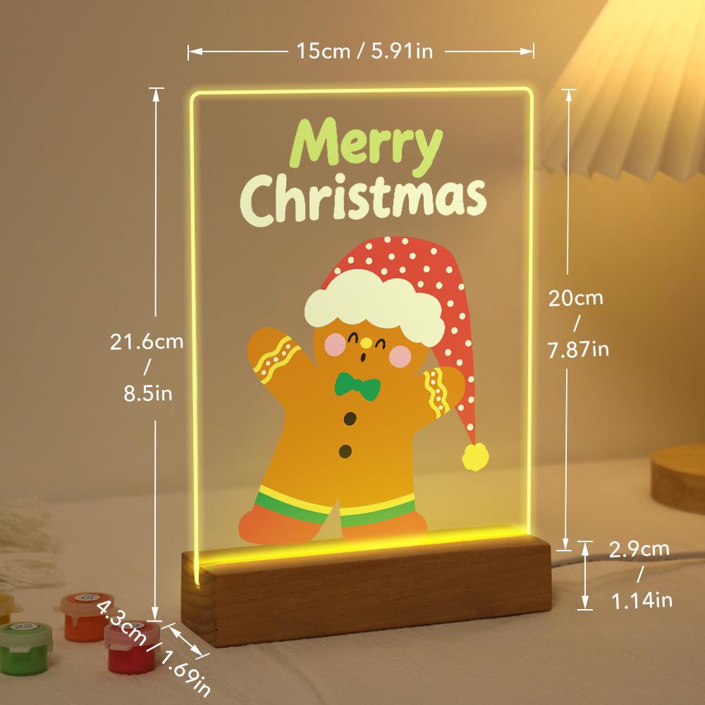 Gingerbread Man in a Floppy Hat paint by numbers light-up sign – image 21
