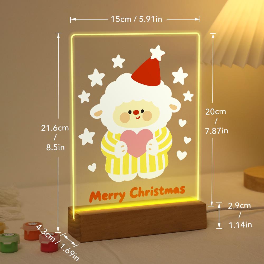 Sweater Sheep Holding a Heart paint by numbers light-up sign – image 21