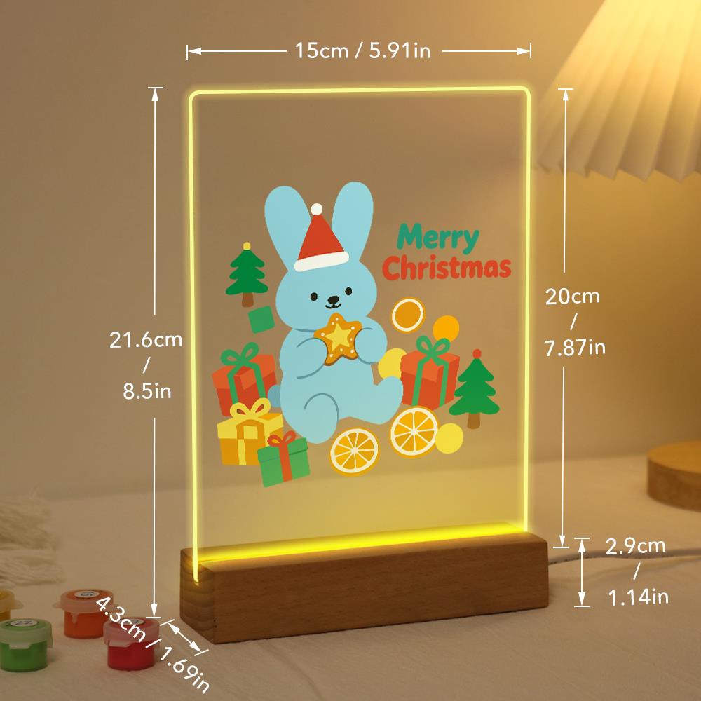 Blue Bunny with Gifts and Oranges paint by numbers light-up sign – image 21