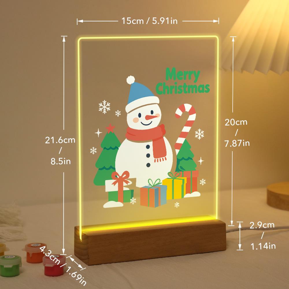 Snowman with a Candy Cane Staff paint by numbers light-up sign – image 21