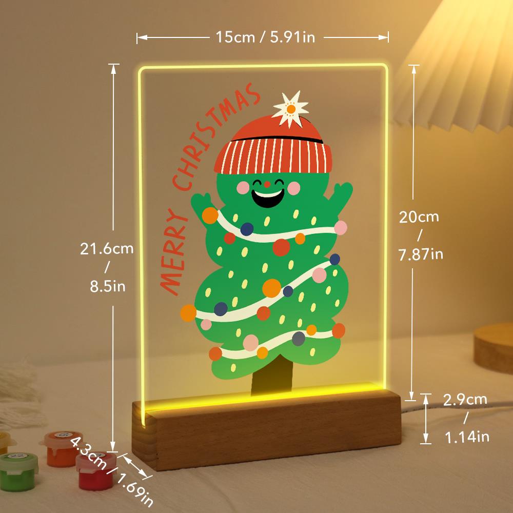 Grinning Tree in a Knit Beanie paint by numbers light-up sign – image 21
