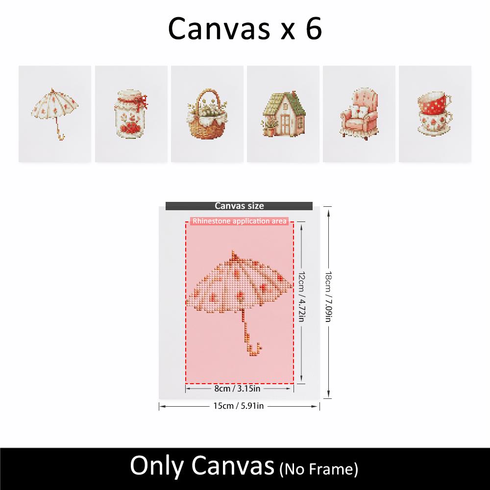 Cottage Teacups and Parasol mini diamond painting – image 10