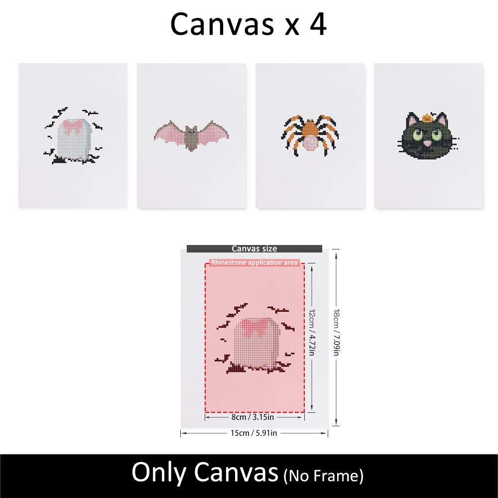 Pink Bat Halloween Spooks mini diamond painting – image 10