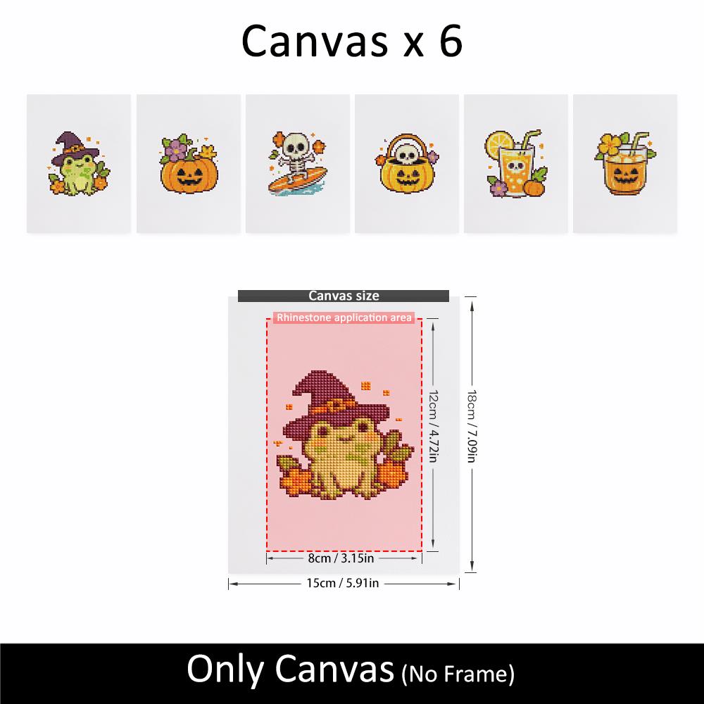 Witchy Frog and Pumpkin Punch mini diamond painting – image 10