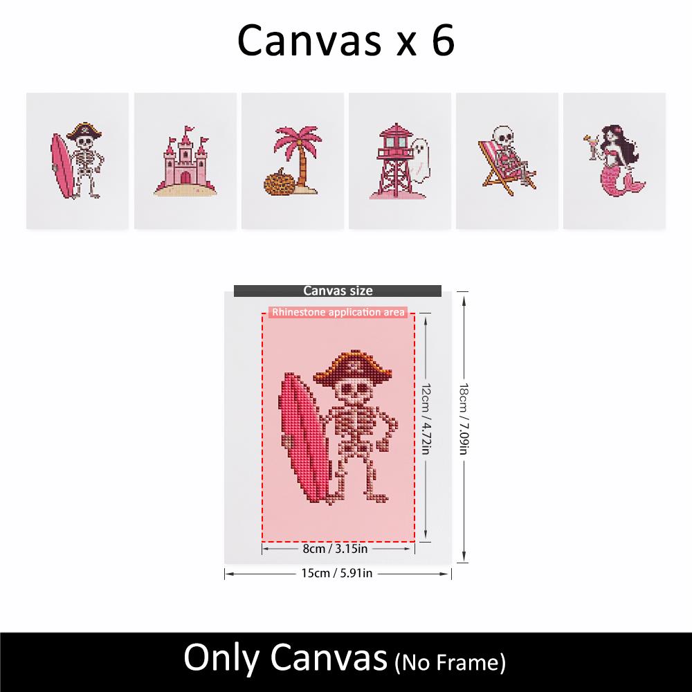Spooky Pink Beach Vacation mini diamond painting – image 10