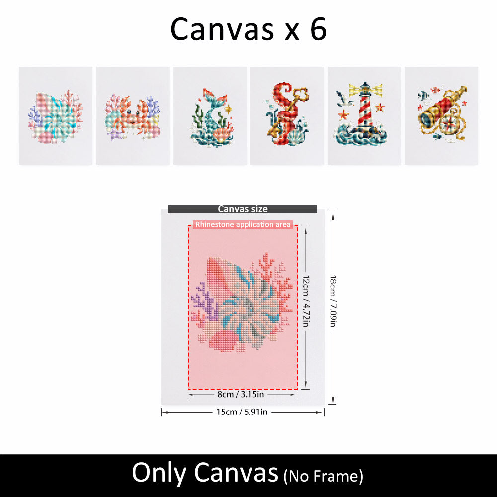 Mermaid Tail and Coral Treasures (Mini Diamond Painting)