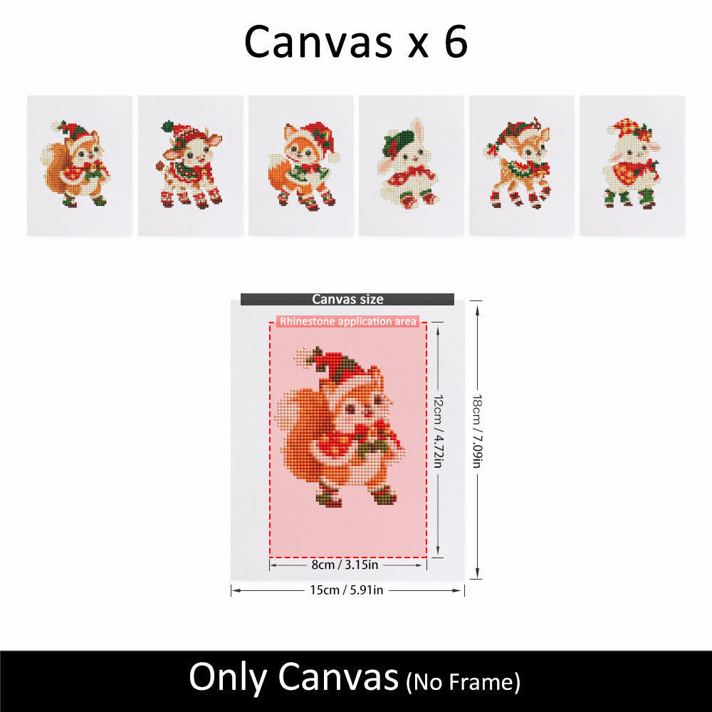 Santa Hat Babies in Red Scarves (Mini Diamond Painting)