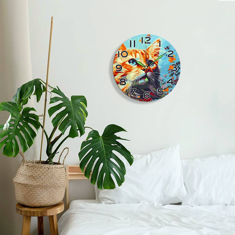 Colourful Cat (Paint by Numbers Clock)