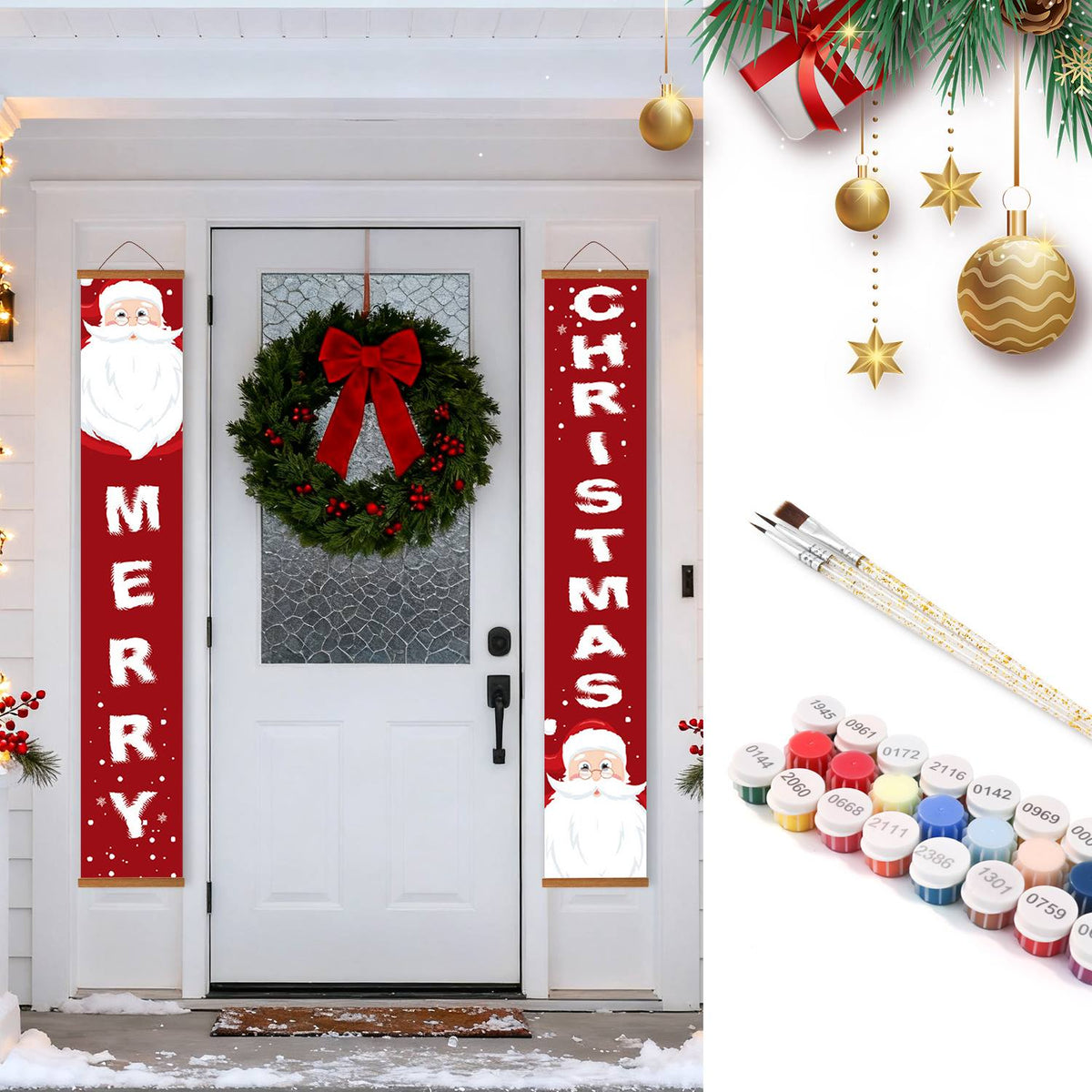 Santa Merry Christmas (Paint by Numbers Door Banners)