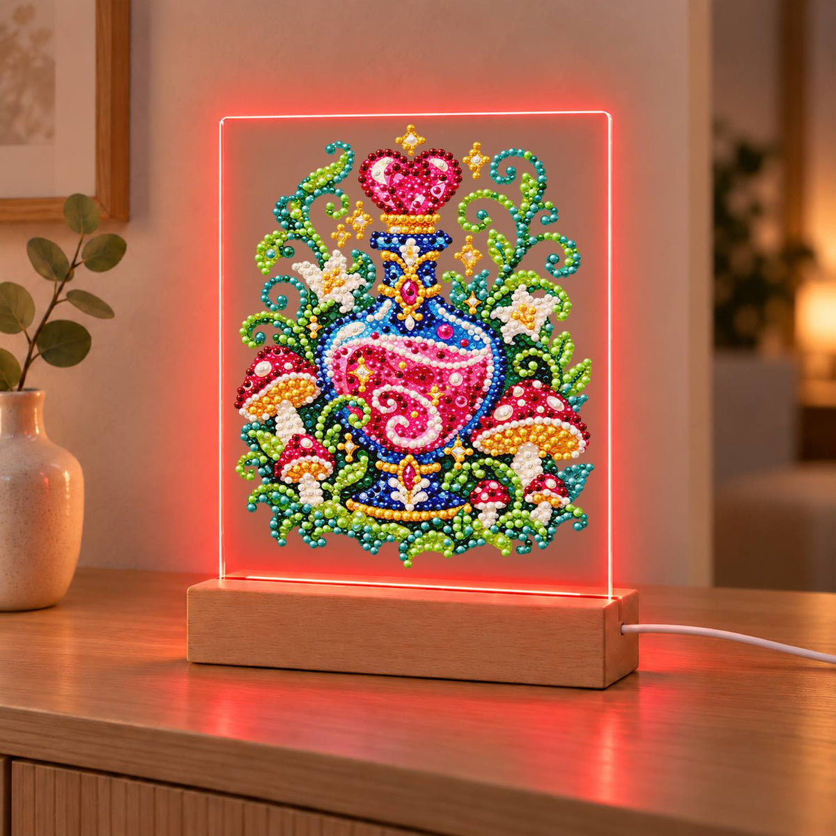 Love Potion Among Toadstools (Light-Up Pearl Painting)