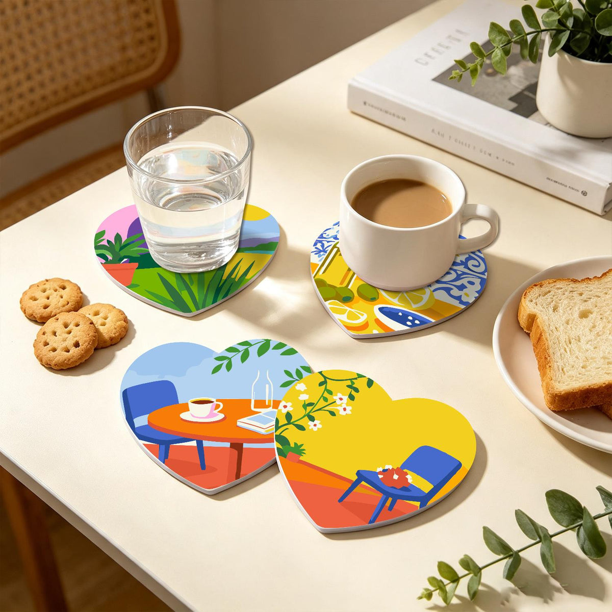 Sunlit Terrace Still Lifes paint by numbers coasters – image 25