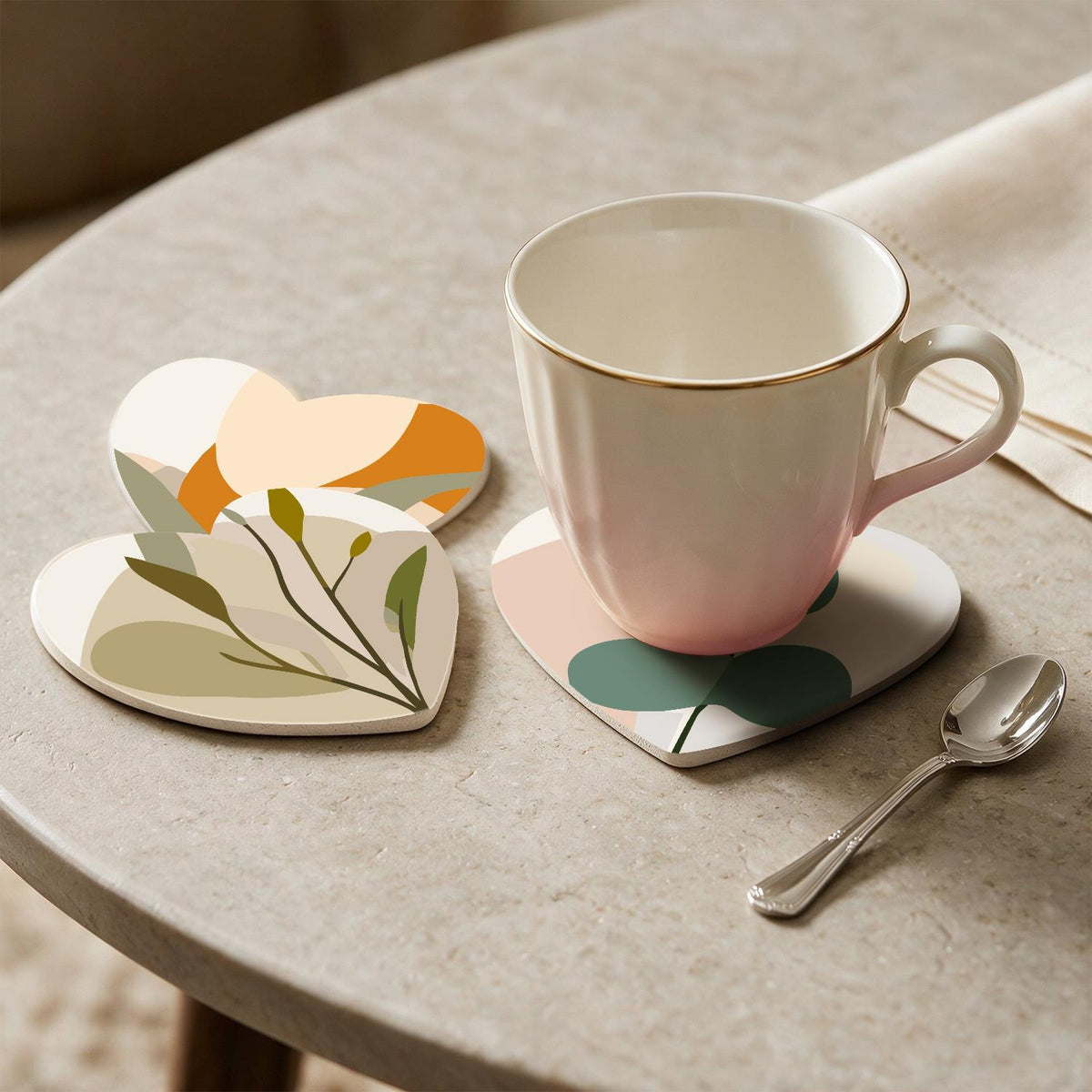 Boho Monstera and Olive Leaves paint by numbers coasters – image 25