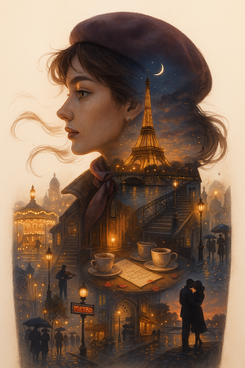 The Girl Who Dreamed in Paris (Diamond Painting) Diamond Painting kit