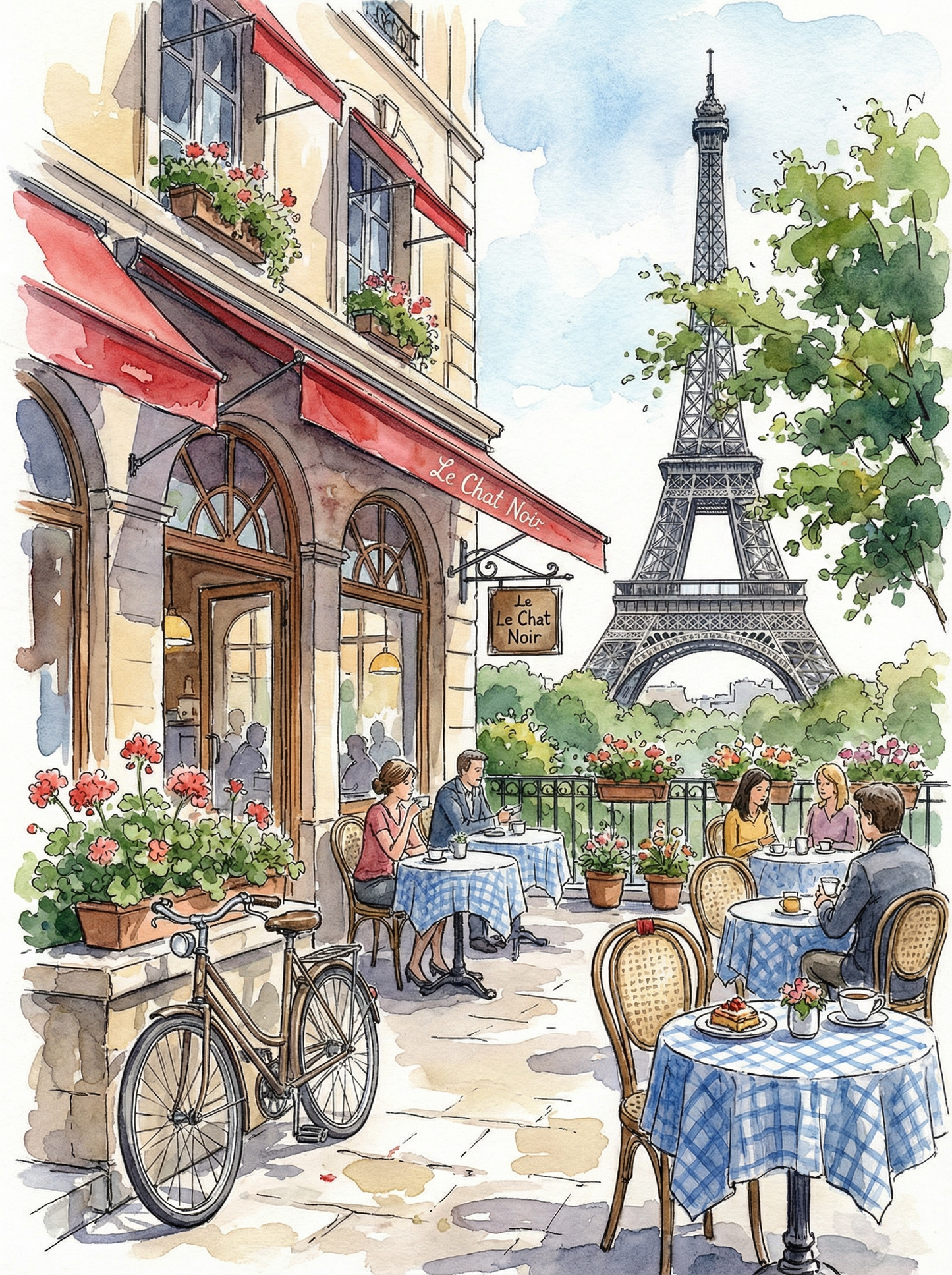 Paris Street Cafe Scene (Diamond Painting) Diamond Painting kit