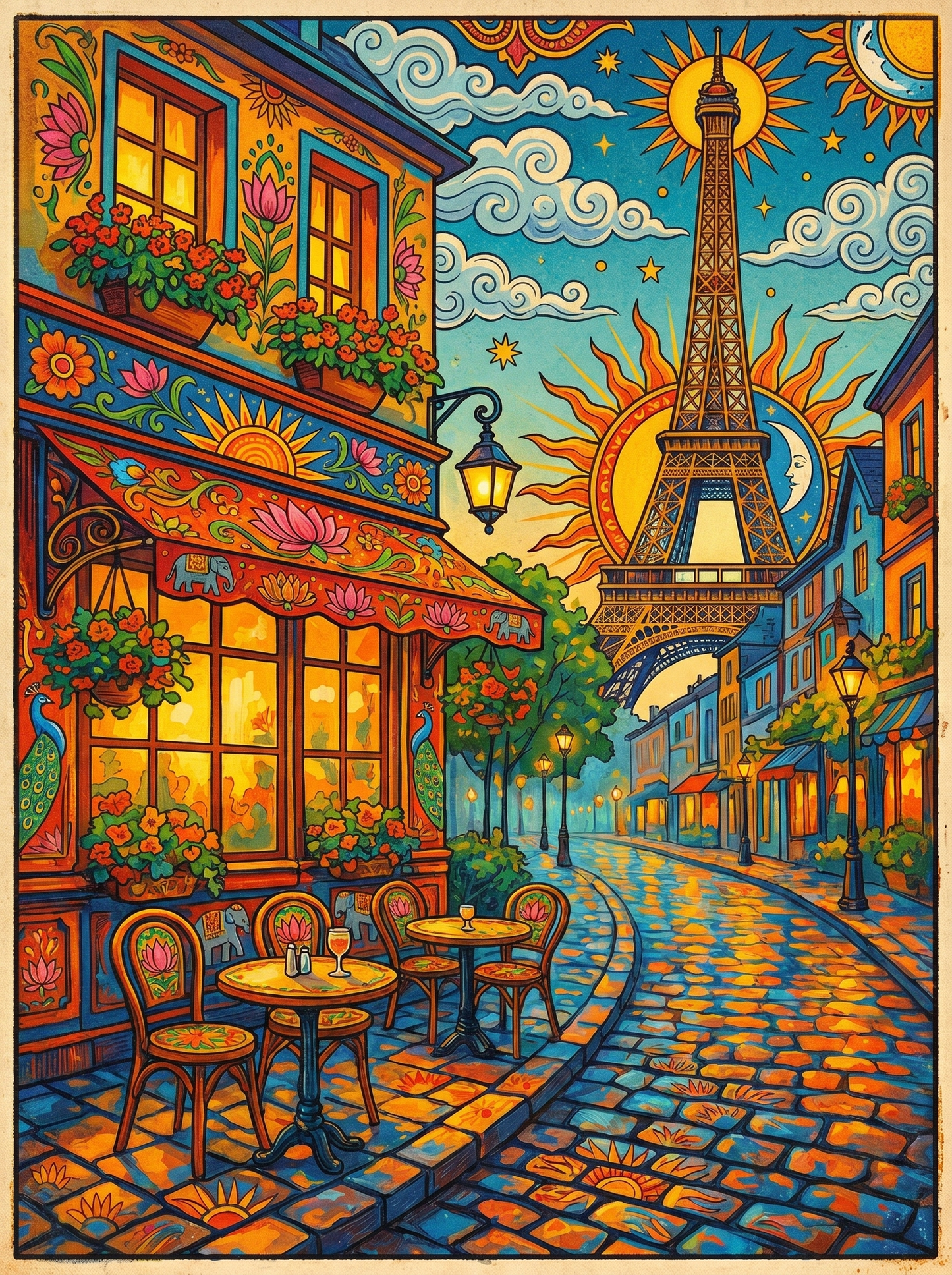 Parisian Eiffel Street (150 Color Diamond Painting)