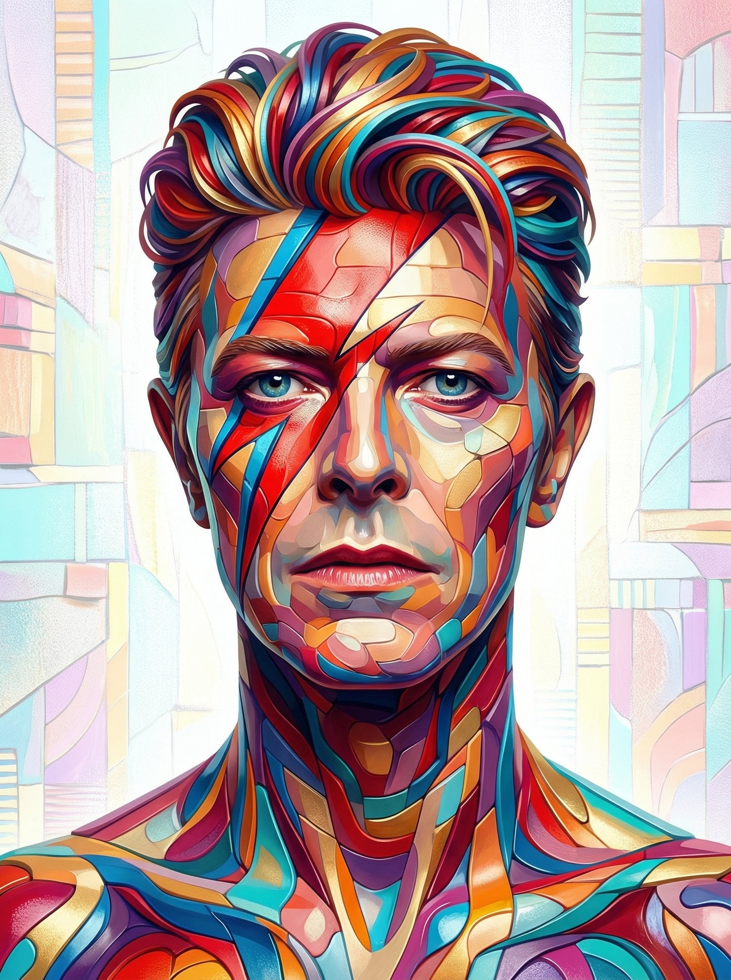 Pastel Geometric Portrait (100 Color Diamond Painting)