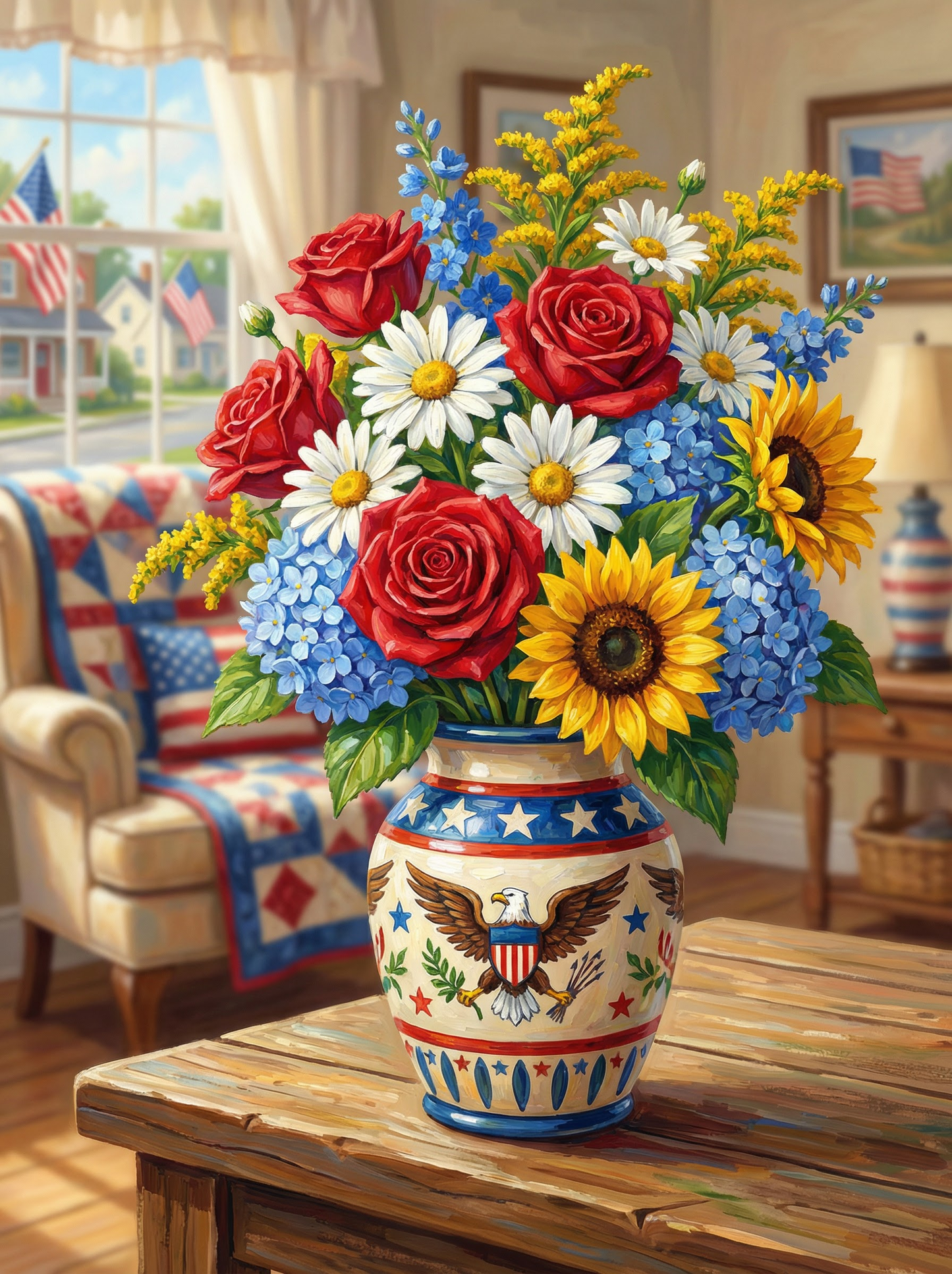 Patriotic Porch Bouquet (100 Color Diamond Painting) Diamond Painting kit