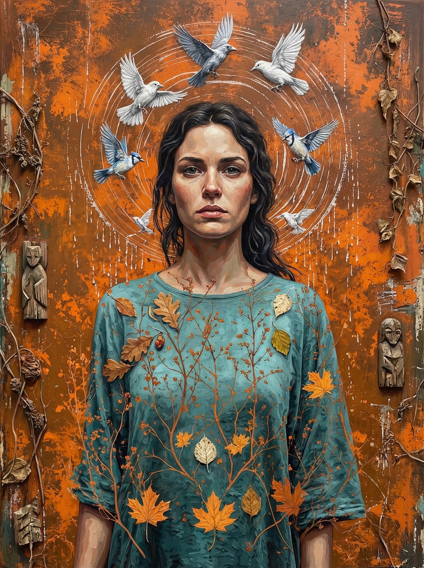 Peaceful Doves Woman (100 Color Diamond Painting) Diamond Painting kit