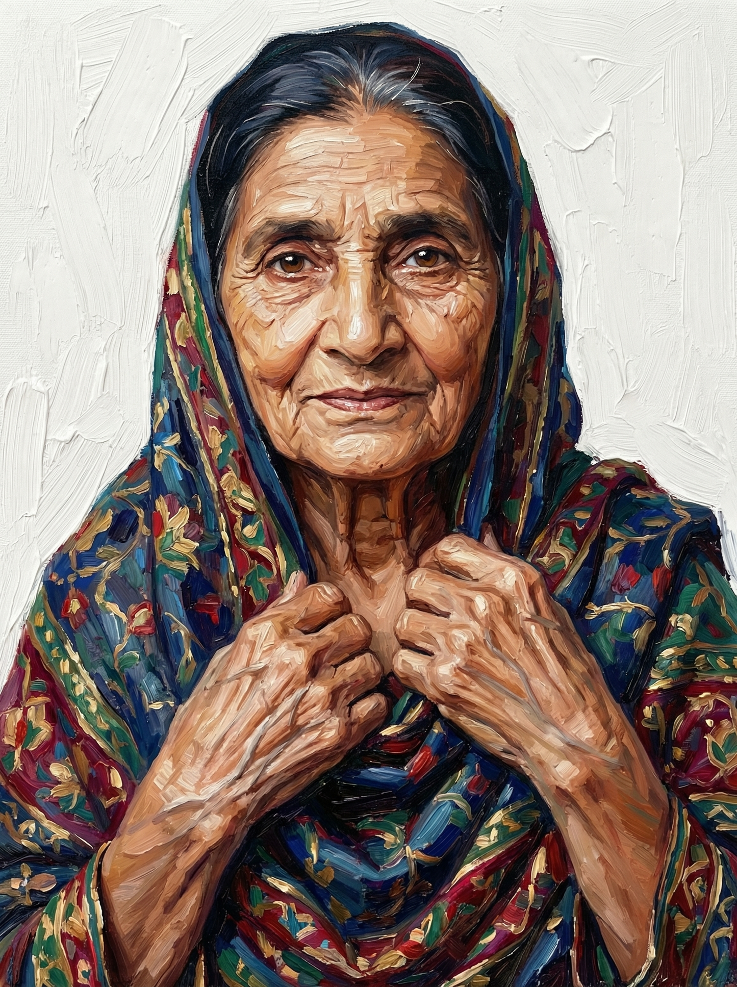 Peaceful Elder Woman Hands (100 Color Diamond Painting)