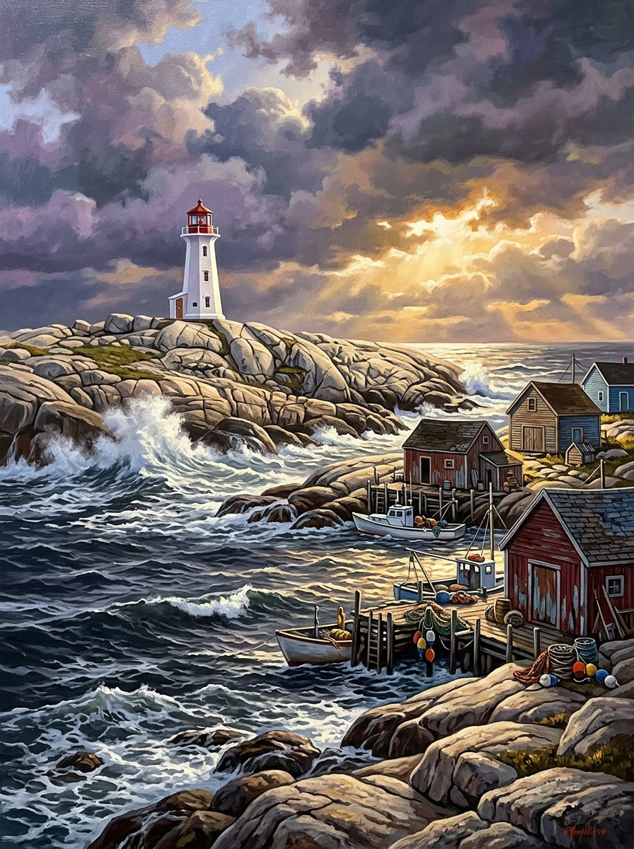 Peggys Cove Lighthouse (150 Color Diamond Painting)
