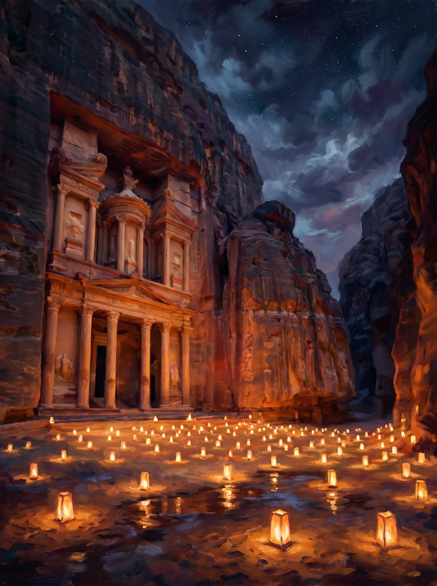 Petra Treasury Night (150 Color Diamond Painting)