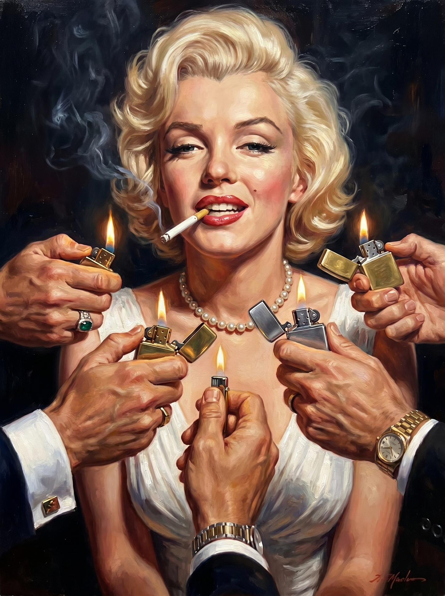 Pinup Offered Lighters Blonde 01 (150 Color Diamond Painting)