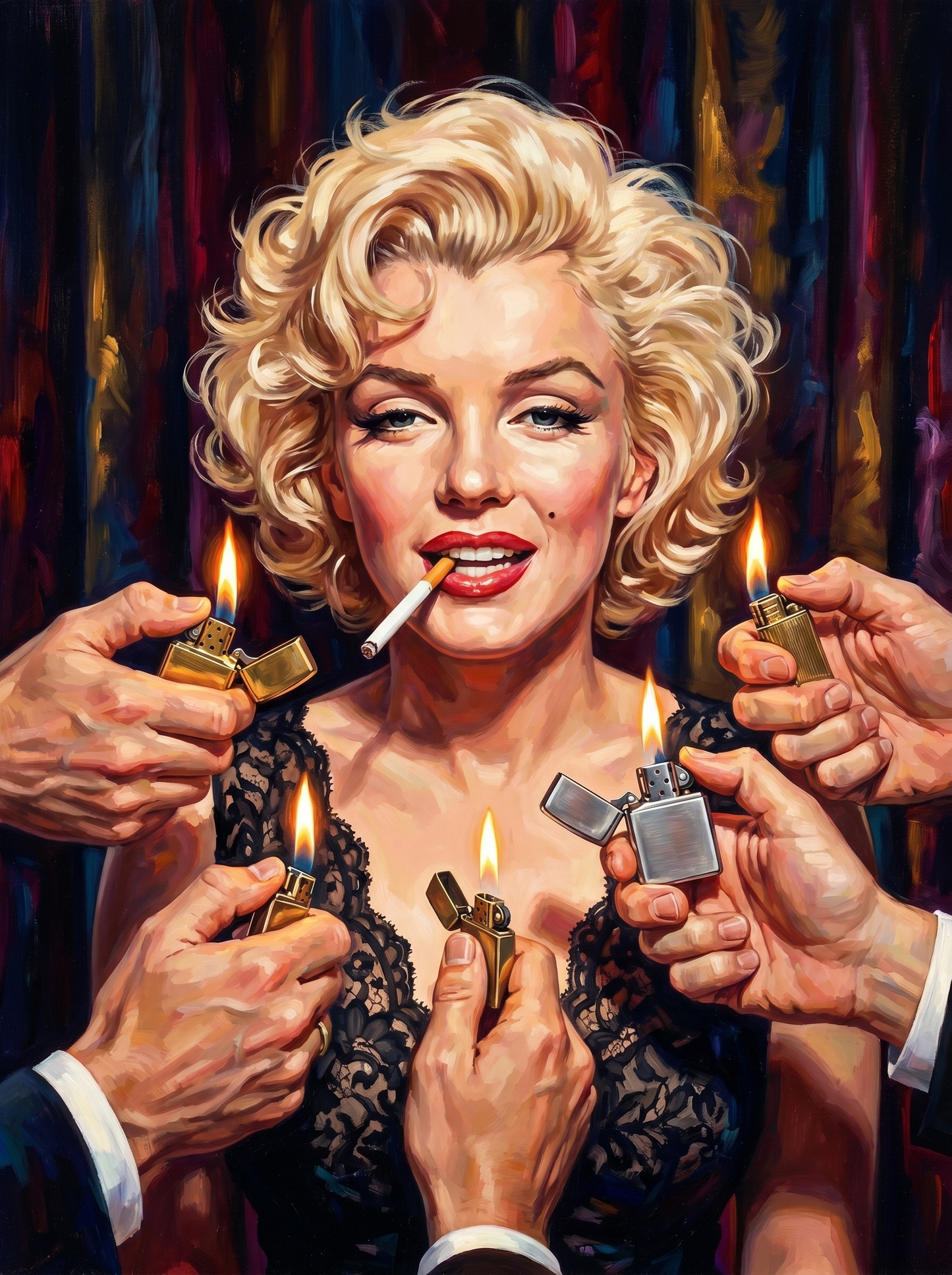 Pinup Offered Lighters Blonde 02 (150 Color Diamond Painting)
