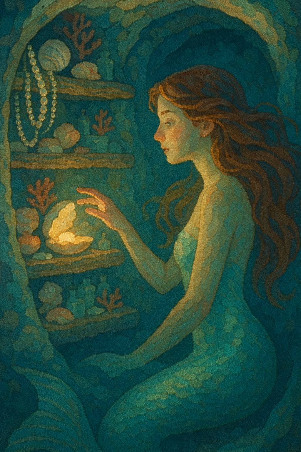 Mermaid in the Deep Sea Chamber (Diamond Painting) Diamond Painting kit