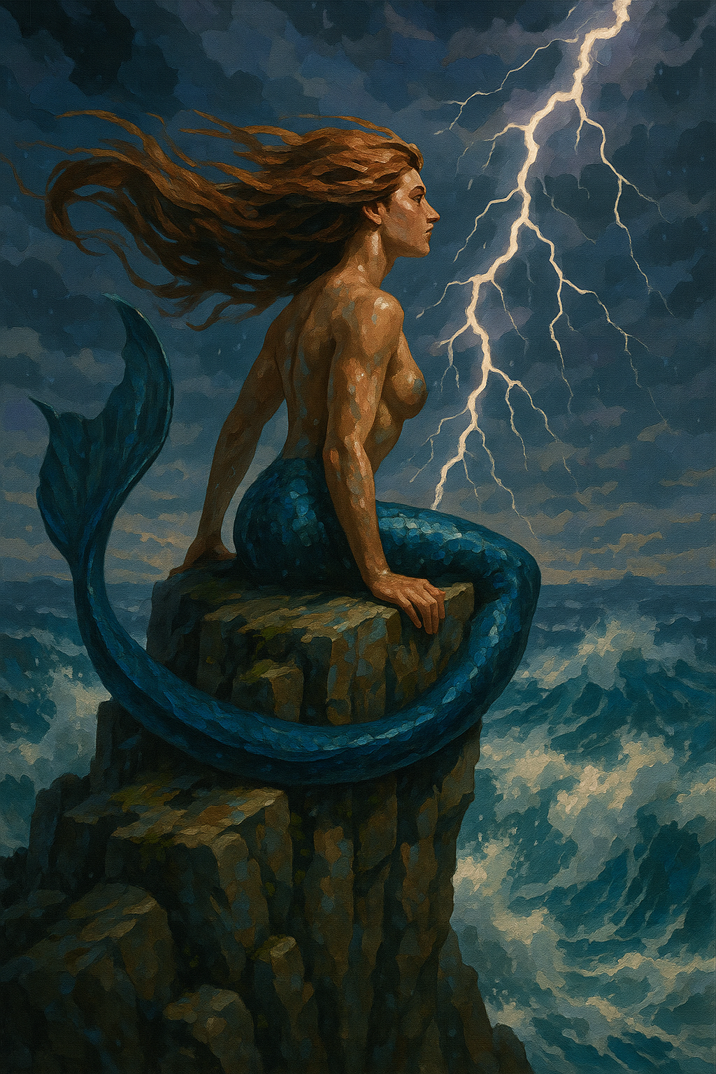 Mermaid Facing the Storm (Diamond Painting) Diamond Painting kit