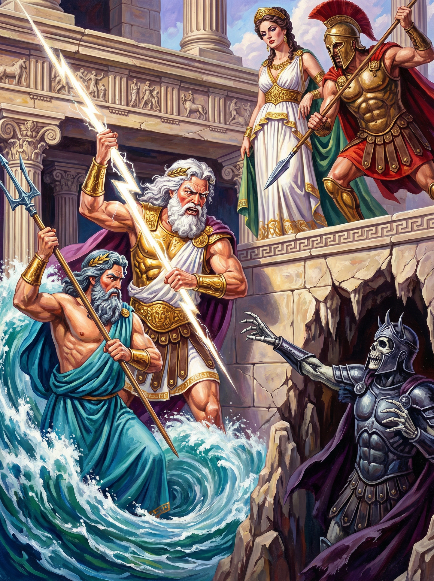 Poseidon Summons The Sea (150 Color Diamond Painting)