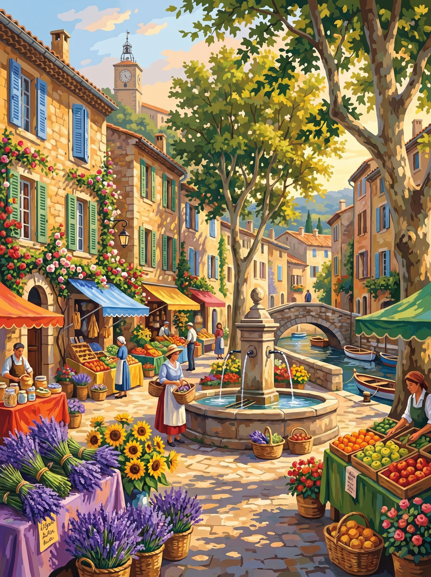 Provence Market Square (150 Color Diamond Painting)