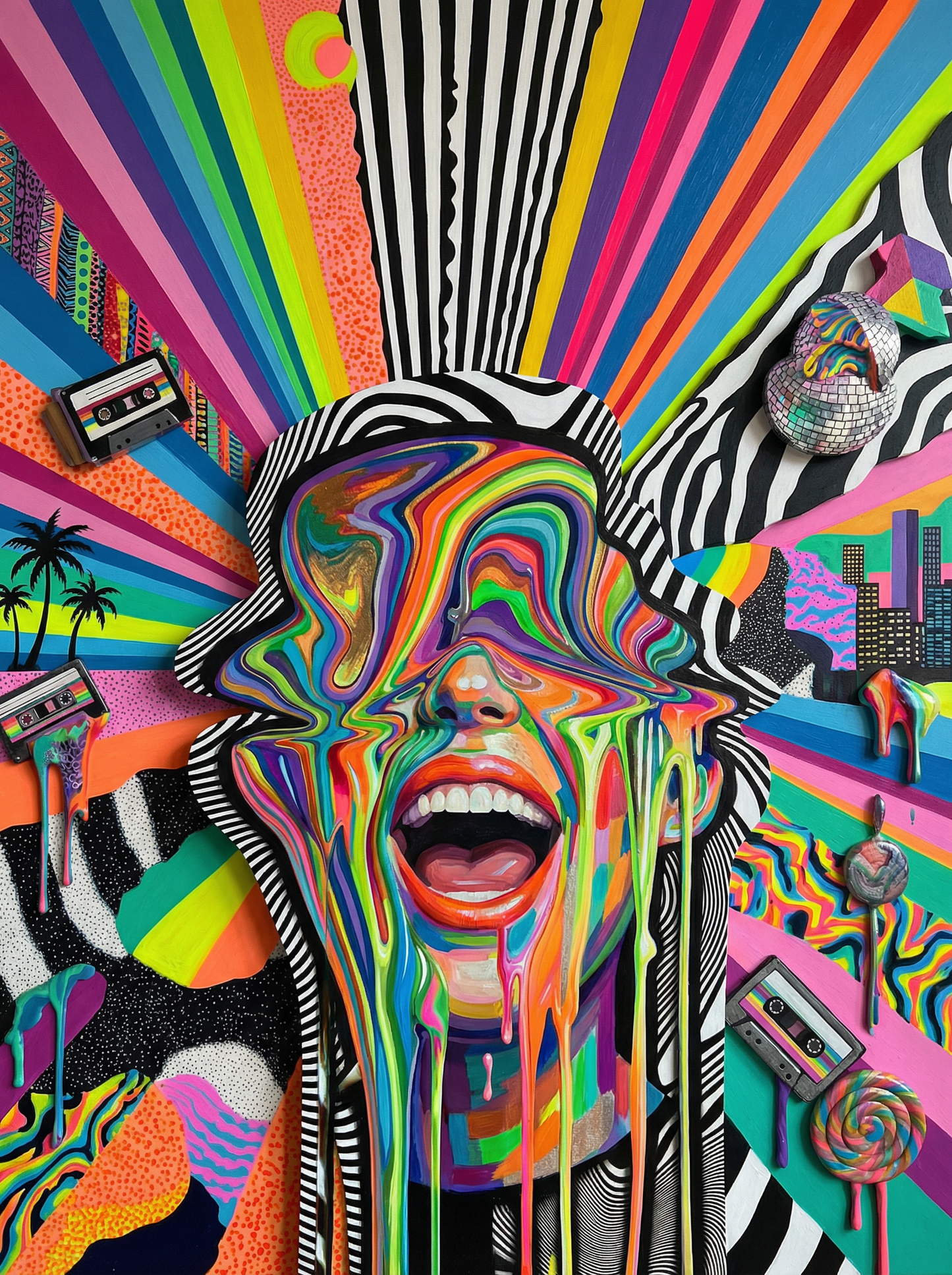 Psychedelic Woman Face (100 Color Diamond Painting) Diamond Painting kit