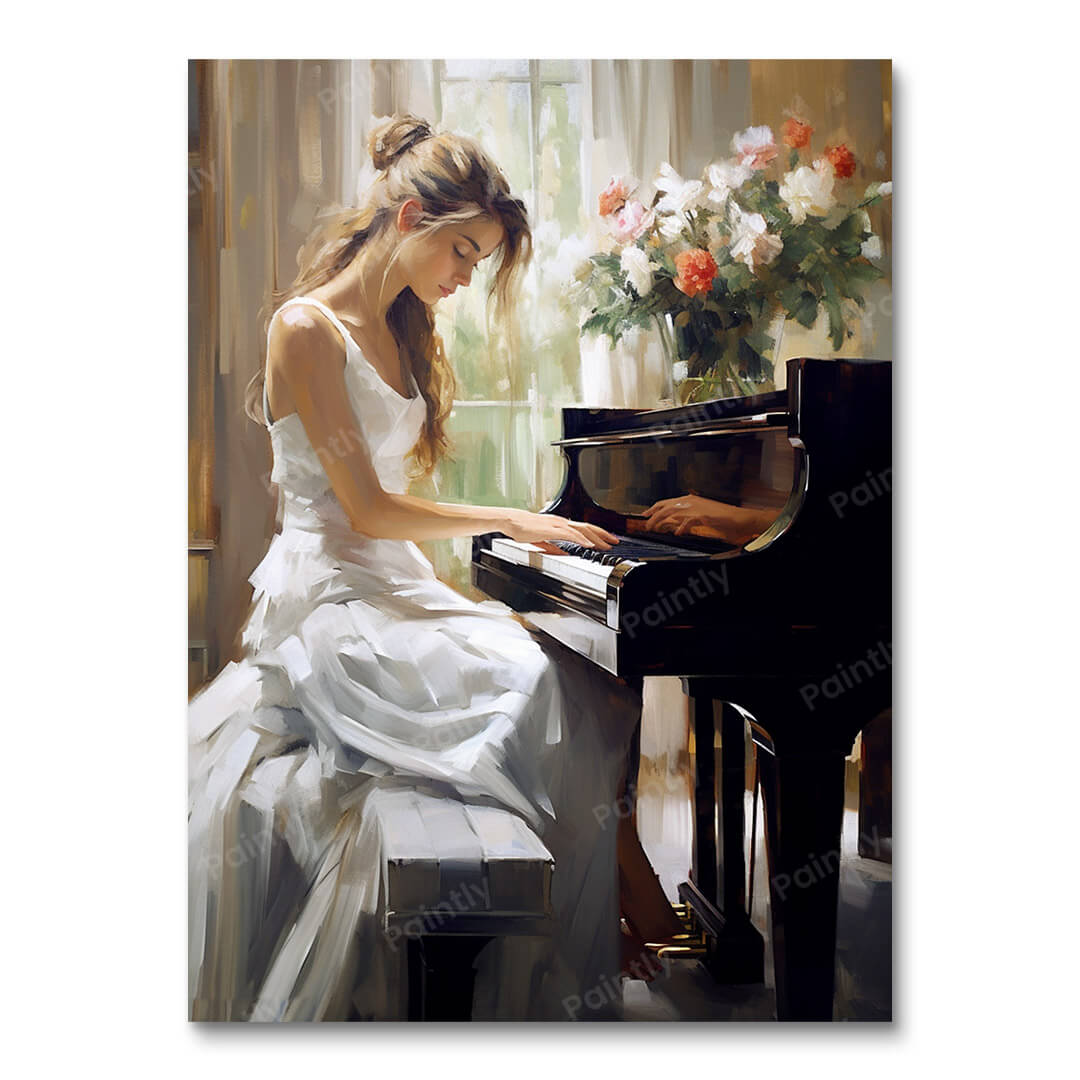 Girl Playing the Piano (Diamond Painting) Diamond Painting kit