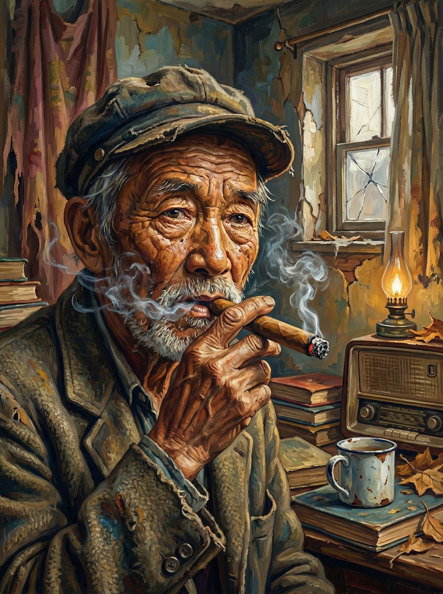 Quiet Smoke Contemplation (Diamond Painting) Diamond Painting kit