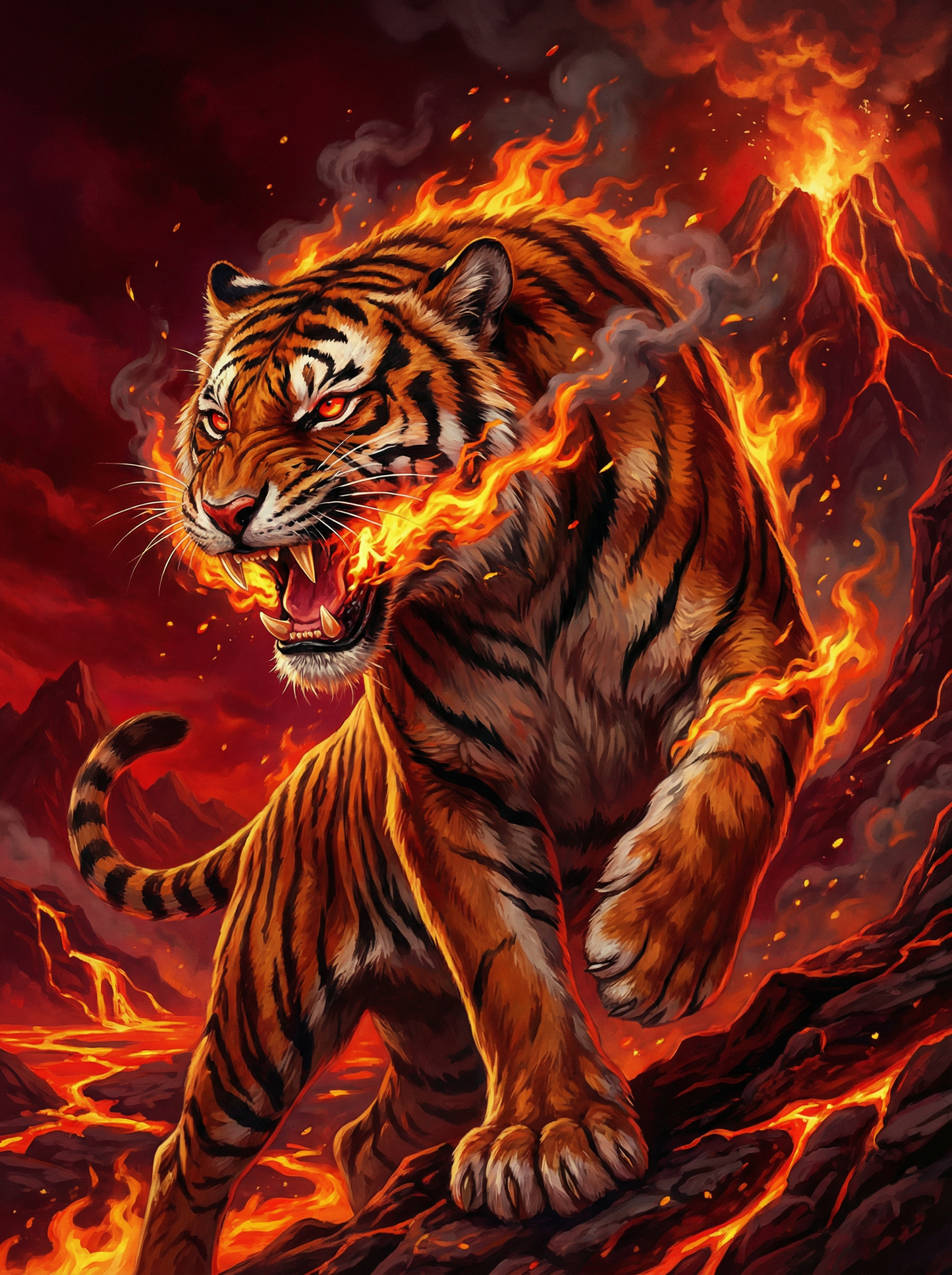 Tiger, Unextinguished (100 Color Diamond Painting) Diamond Painting kit
