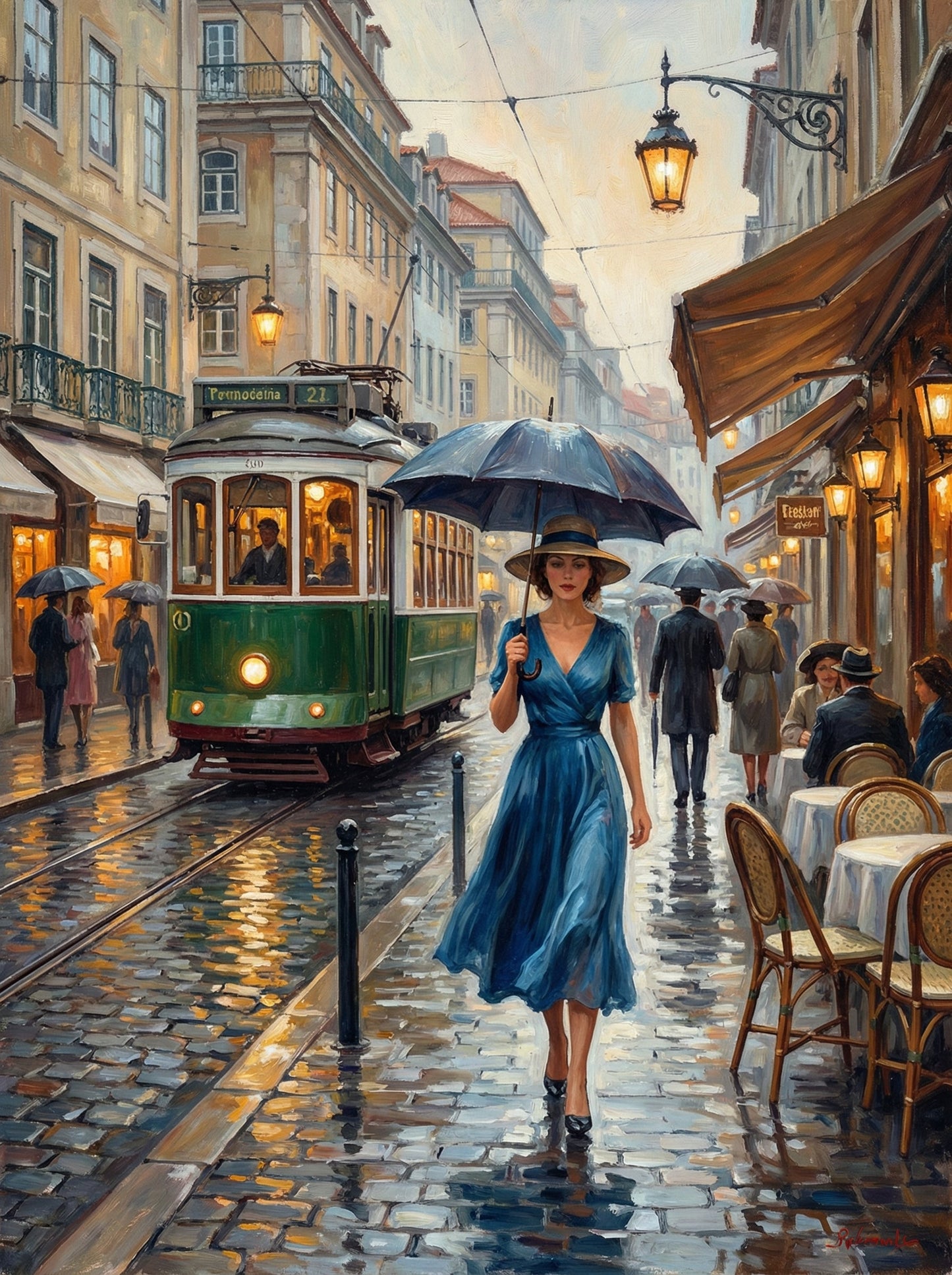 Rainy Day European Street (100 Color Diamond Painting) Diamond Painting kit