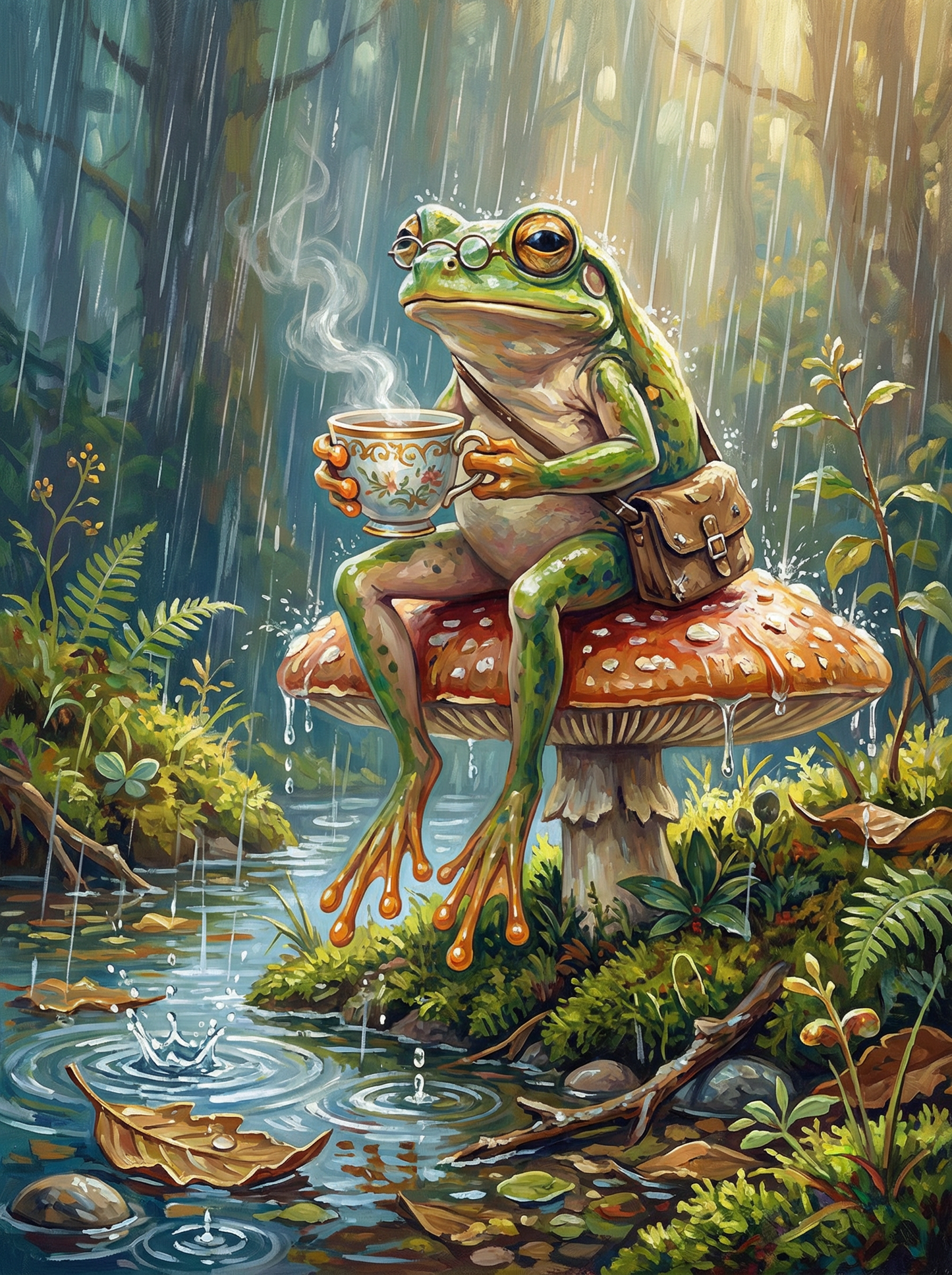 Rainy Frog Mushroom (100 Color Diamond Painting) Diamond Painting kit
