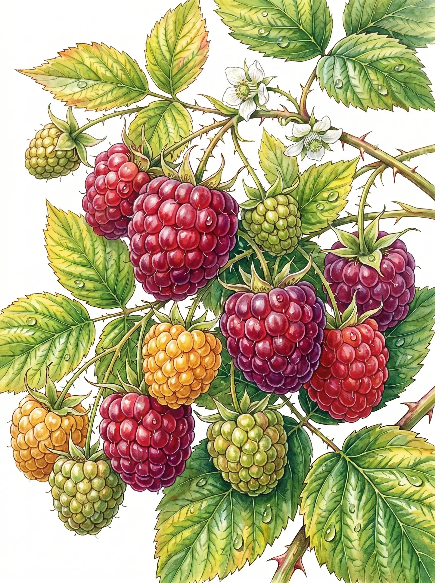 Raspberry Branch Botanical (Diamond Painting)