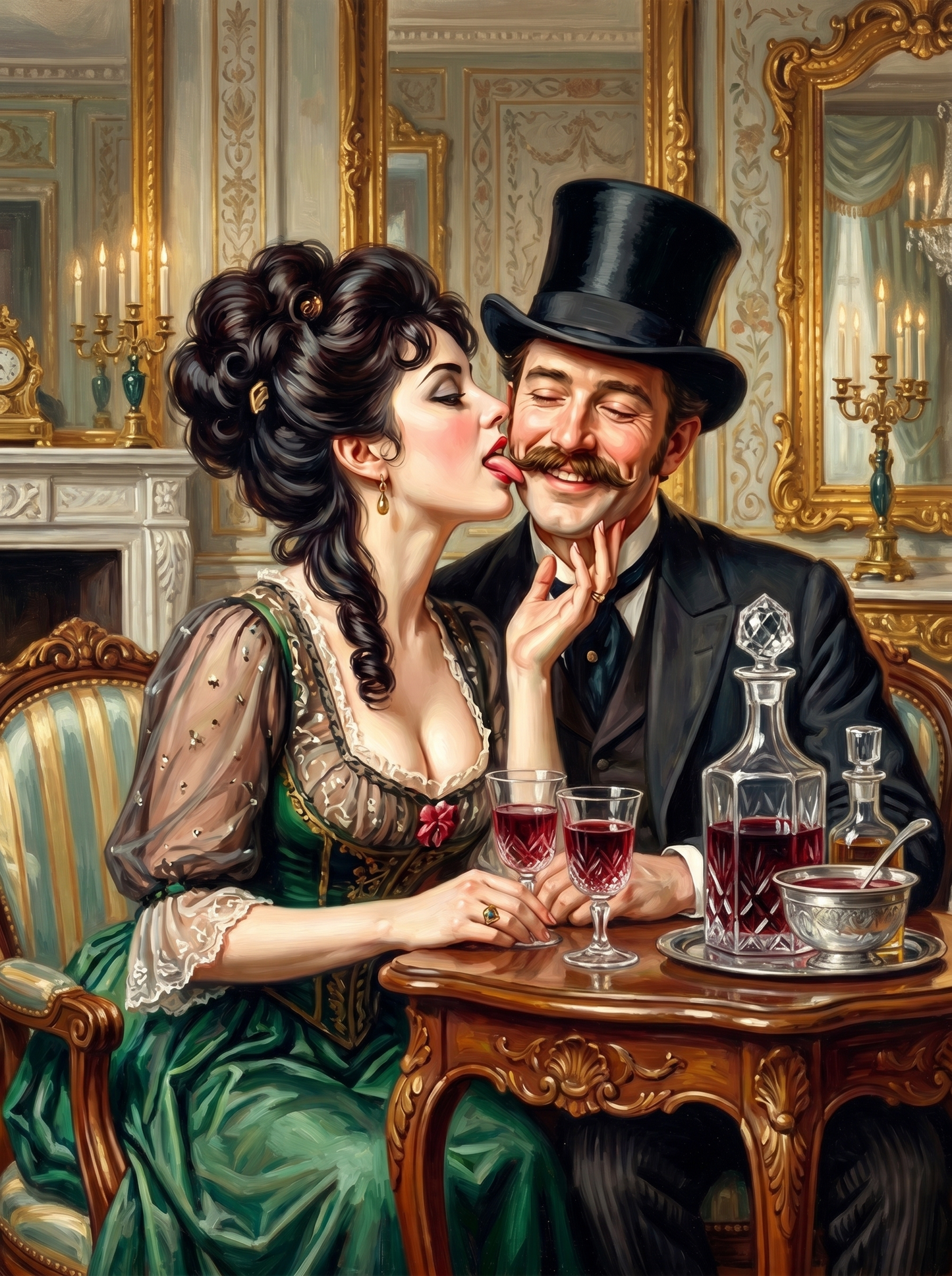 Regency Tavern Kiss (150 Color Diamond Painting)